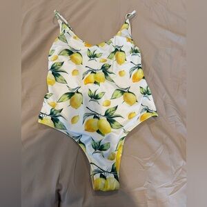 Lemon Print One Piece Swimsuit
